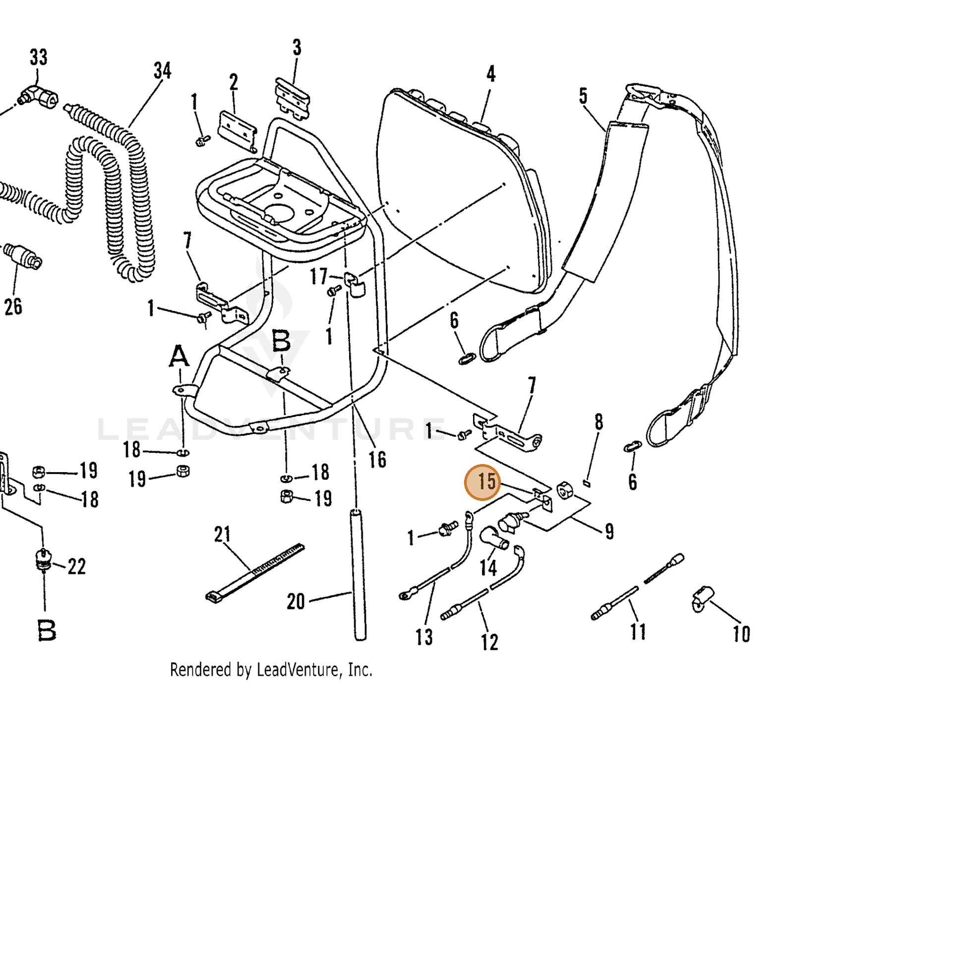 ECHO part 16381010561 — IPL diagram snippet (6x zoom, amber highlight)