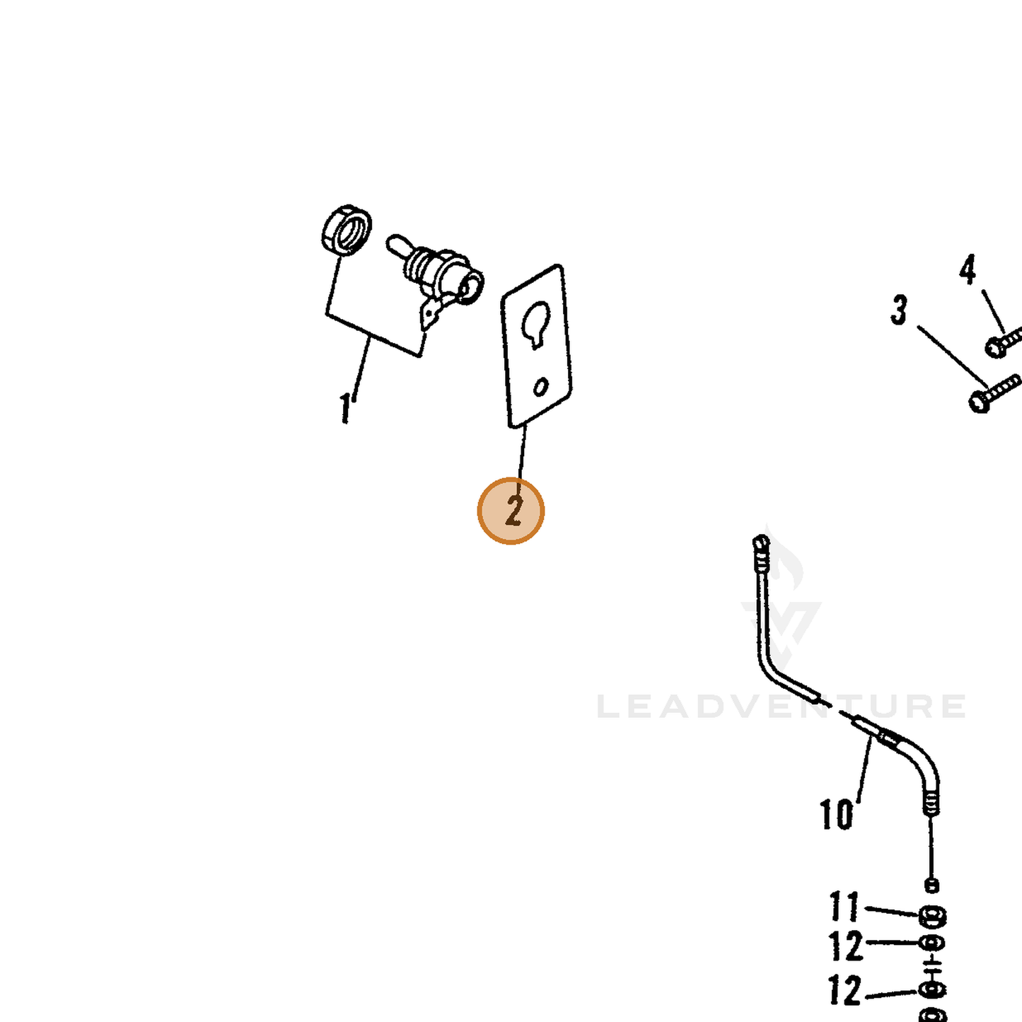 ECHO part 16381011520 — IPL diagram snippet (6x zoom, amber highlight)