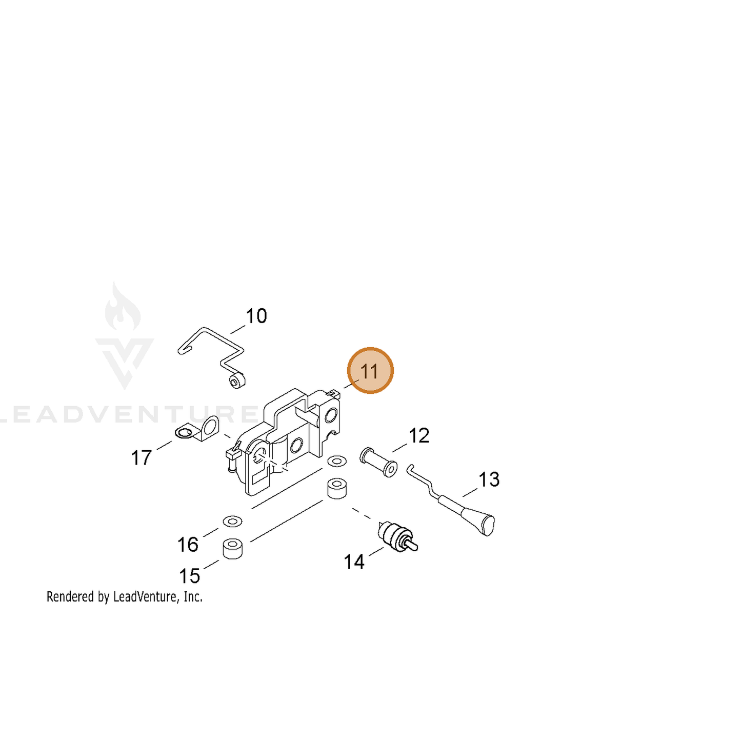 ECHO part 16381059535 — IPL diagram snippet (6x zoom, amber highlight)