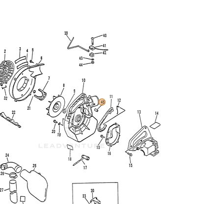 ECHO part 16389508760 — IPL diagram snippet (6x zoom, amber highlight)