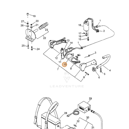 ECHO part 16392509960 — IPL diagram snippet (6x zoom, amber highlight)