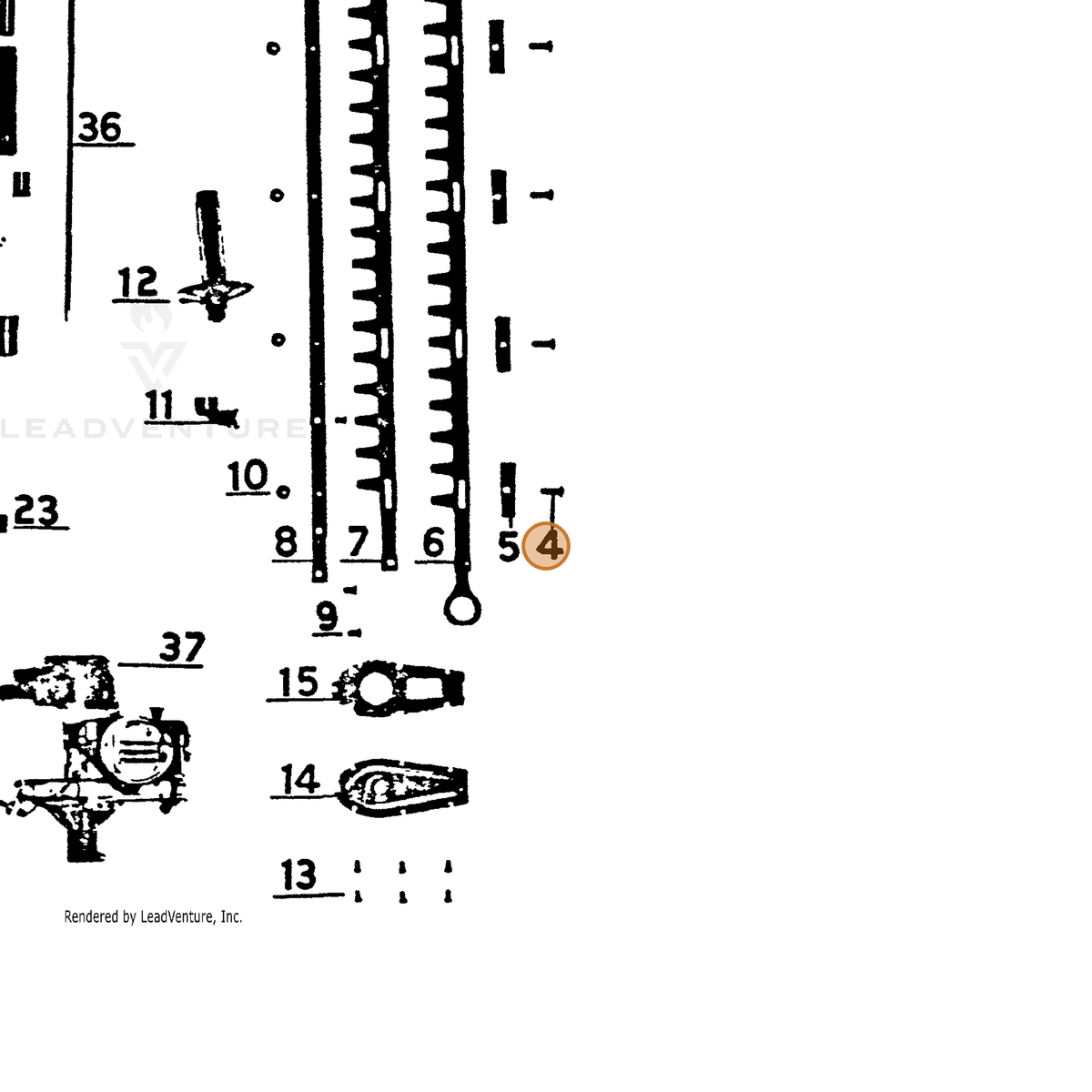 ECHO part 16541 — IPL diagram snippet (6x zoom, amber highlight)