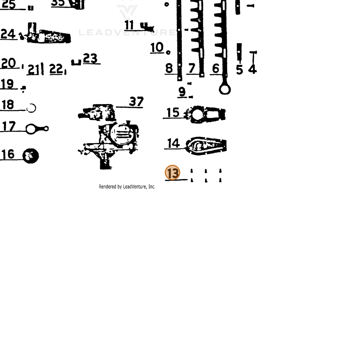ECHO part 16810 — IPL diagram snippet (6x zoom, amber highlight)