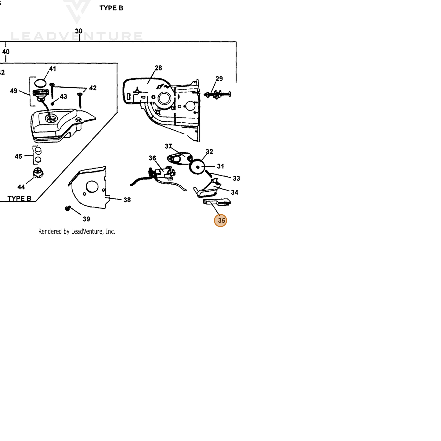ECHO part 16821822160 — IPL diagram snippet (6x zoom, amber highlight)