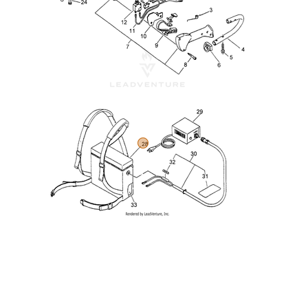 ECHO part 16931009860 — IPL diagram snippet (6x zoom, amber highlight)