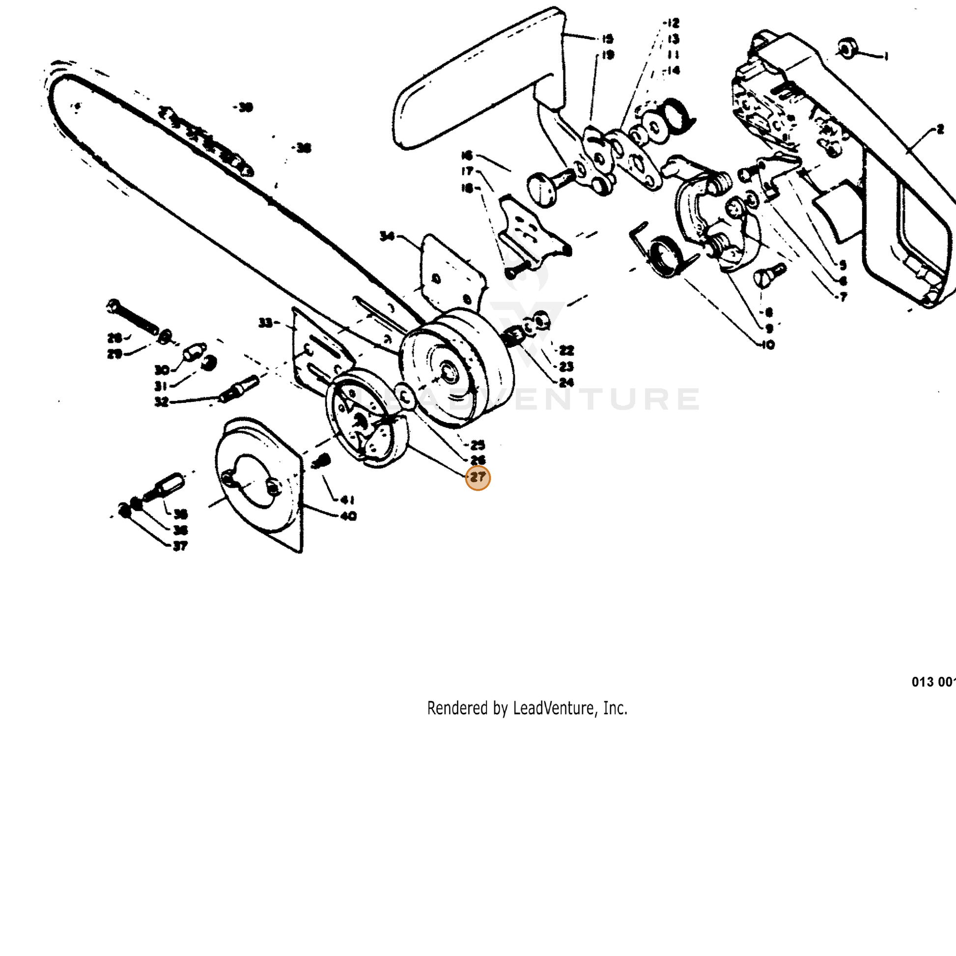 ECHO part 17500003932 — IPL diagram snippet (6x zoom, amber highlight)
