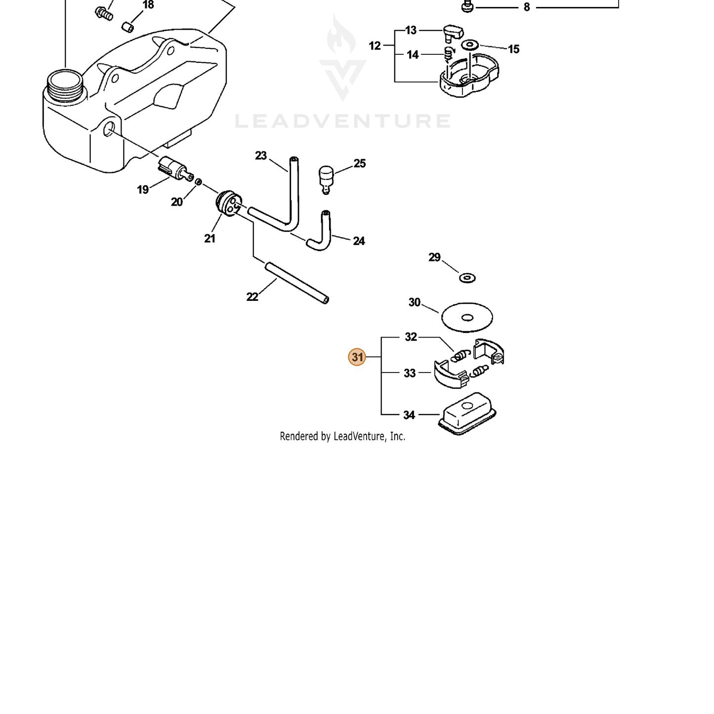 ECHO part 17500006560 — IPL diagram snippet (6x zoom, amber highlight)