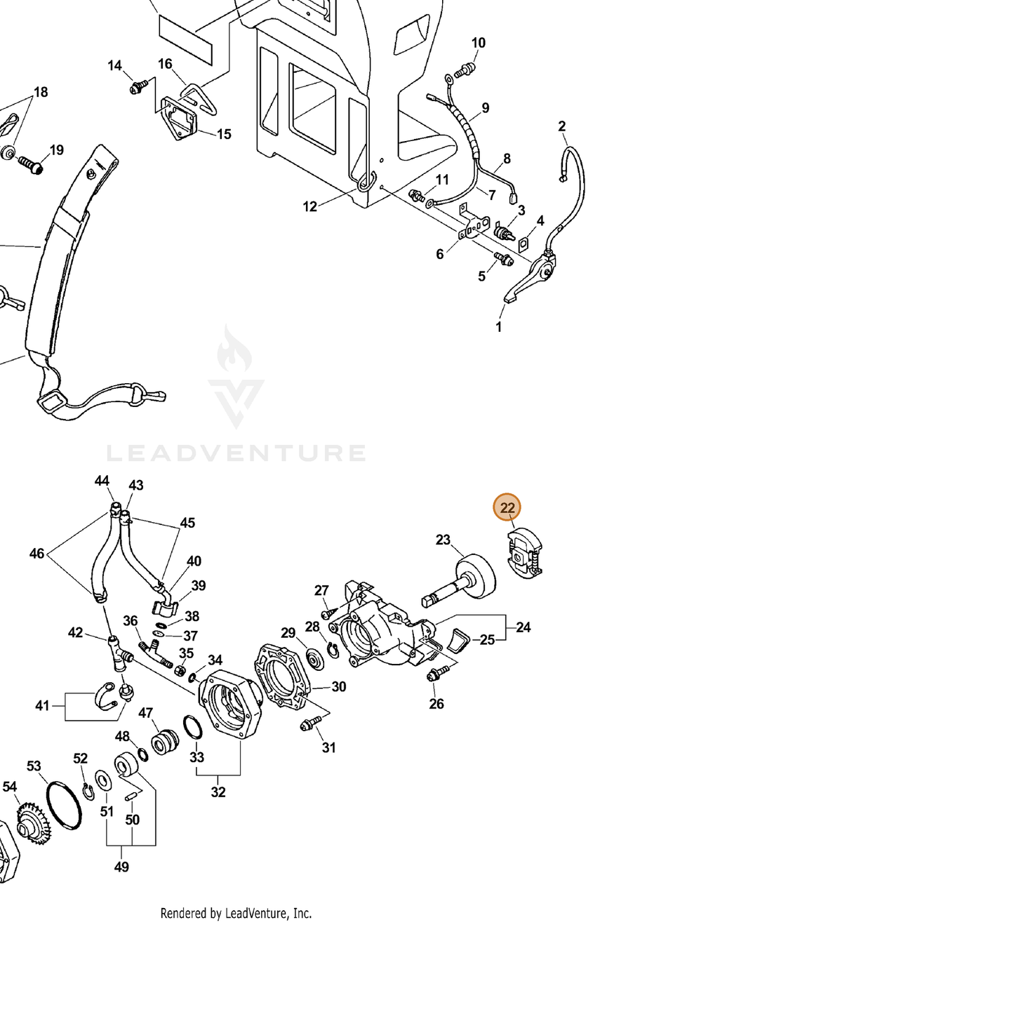 ECHO part 17500011613 — IPL diagram snippet (6x zoom, amber highlight)