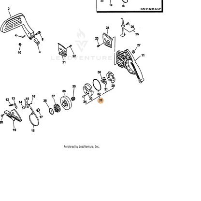 ECHO part 17500035431 — IPL diagram snippet (6x zoom, amber highlight)
