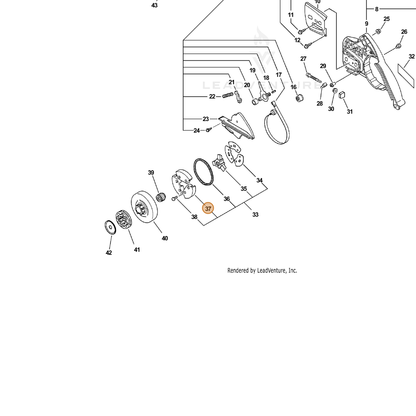 ECHO part 17500219830 — IPL diagram snippet (6x zoom, amber highlight)