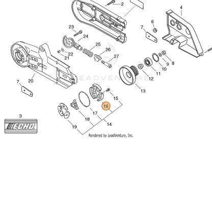 ECHO part 17500232431 — IPL diagram snippet (6x zoom, amber highlight)