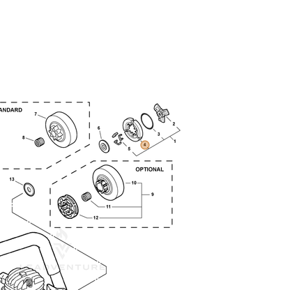 ECHO part 17500259531 — IPL diagram snippet (6x zoom, amber highlight)