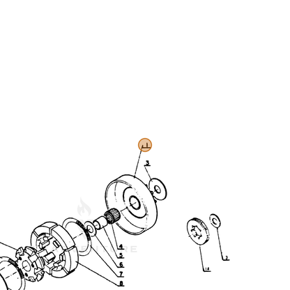 ECHO part 17500500231 — IPL diagram snippet (6x zoom, amber highlight)