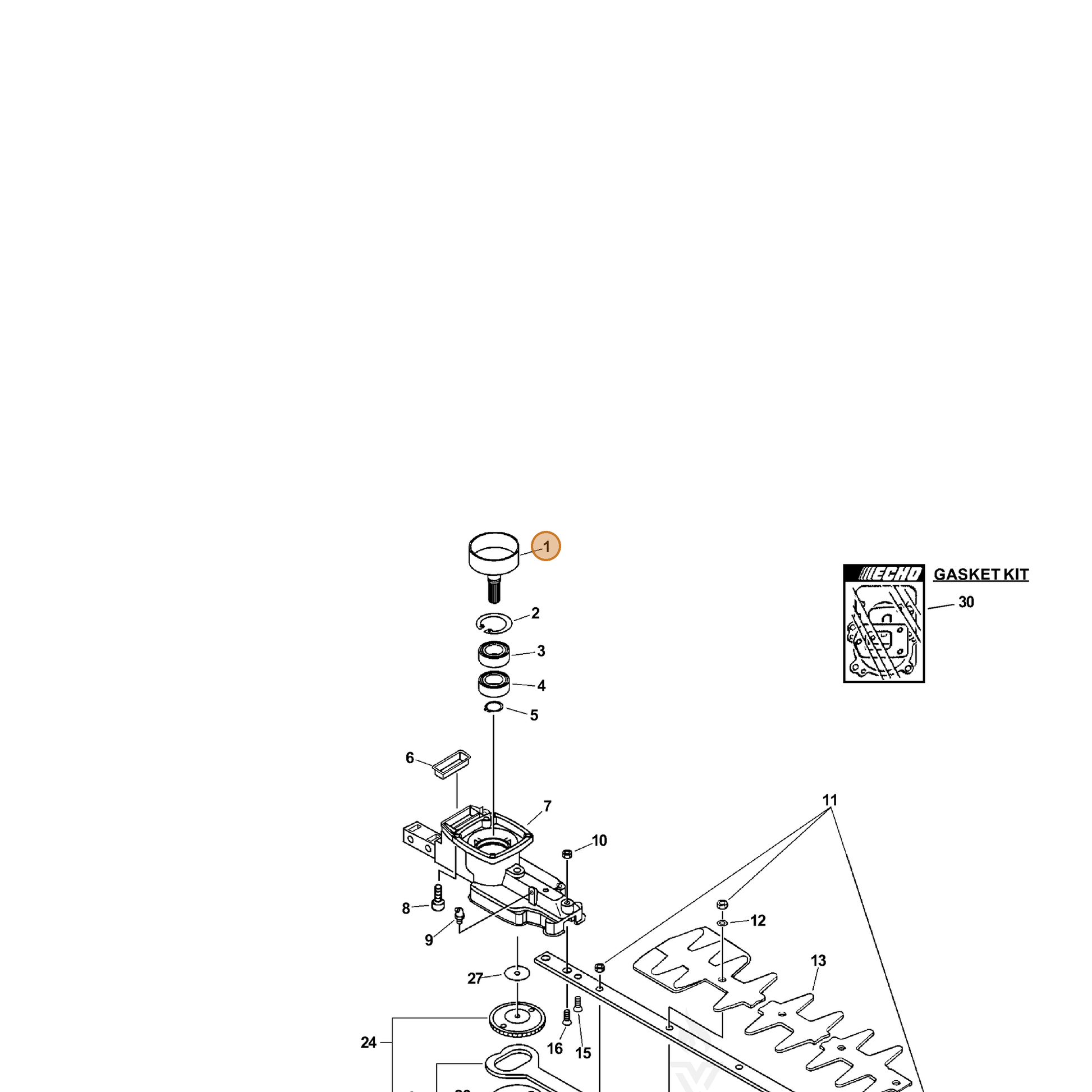 ECHO part 17500506560 — IPL diagram snippet (6x zoom, amber highlight)