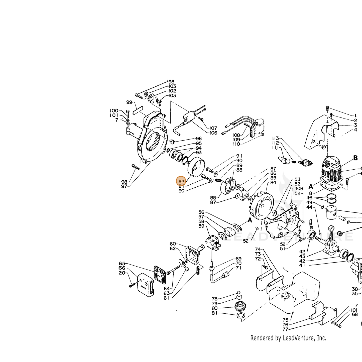ECHO part 17500506720 — IPL diagram snippet (6x zoom, amber highlight)