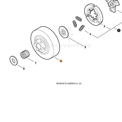 ECHO part 17500539134 — IPL diagram snippet (6x zoom, amber highlight)