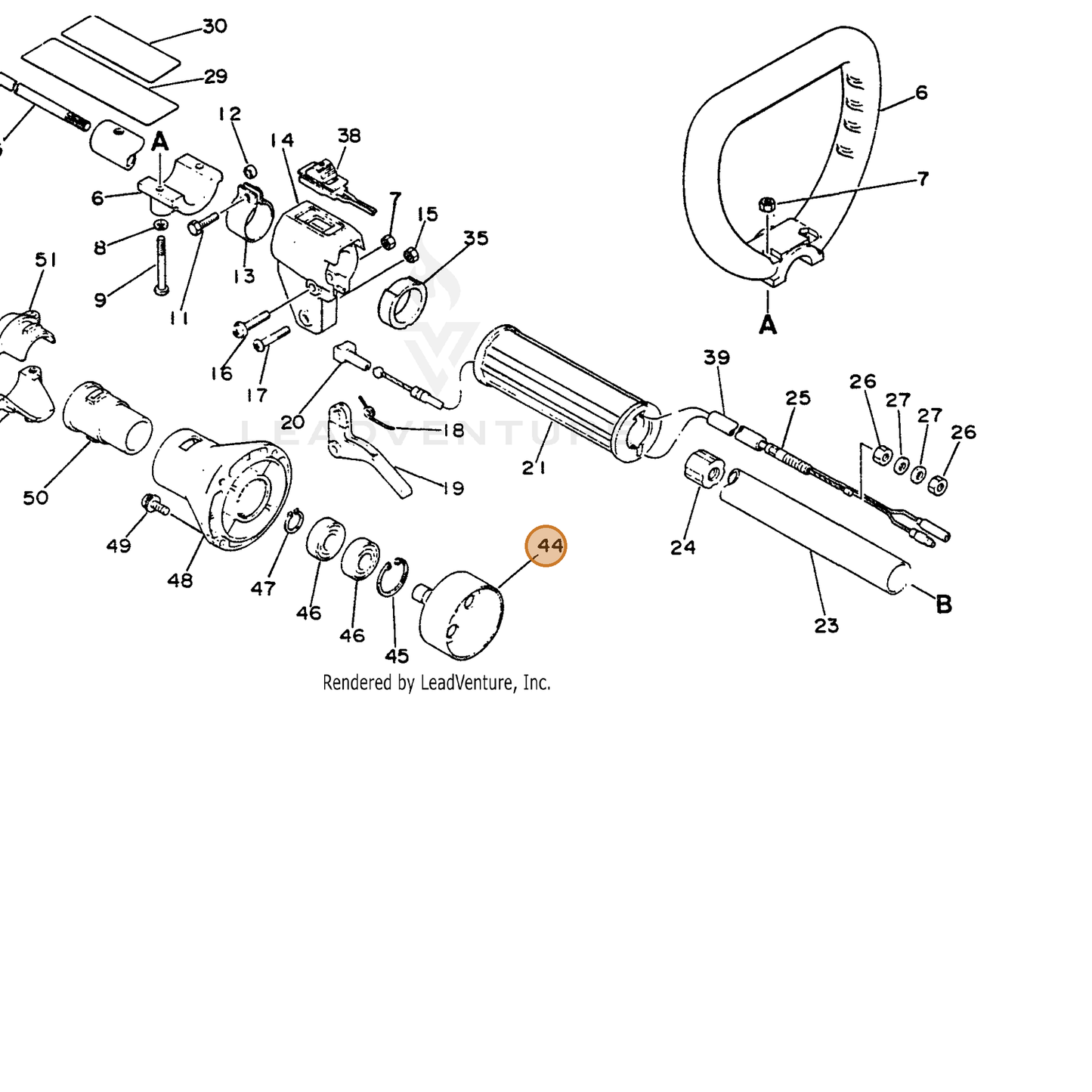 ECHO part 17500540930 — IPL diagram snippet (6x zoom, amber highlight)