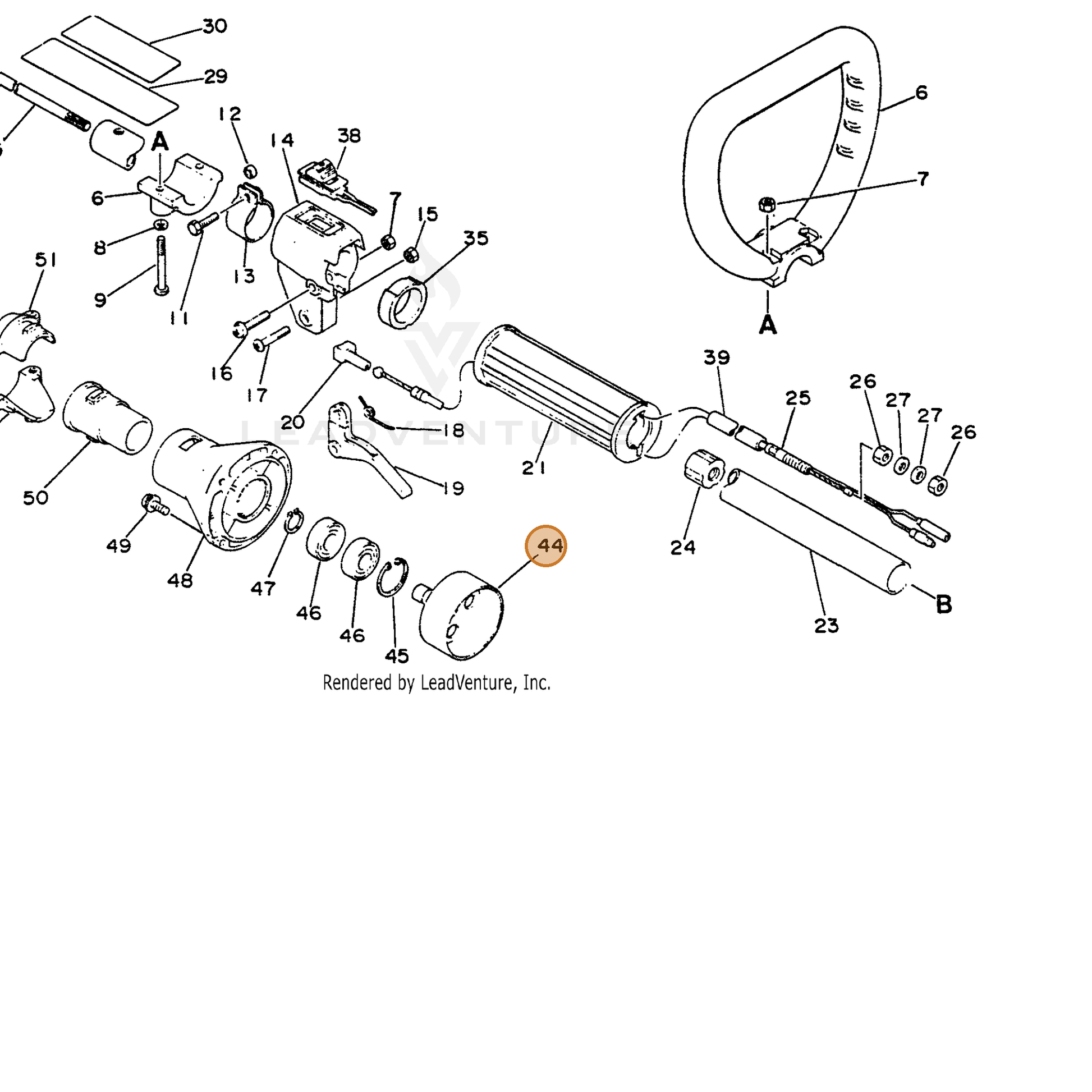 ECHO part 17500540930 — IPL diagram snippet (6x zoom, amber highlight)