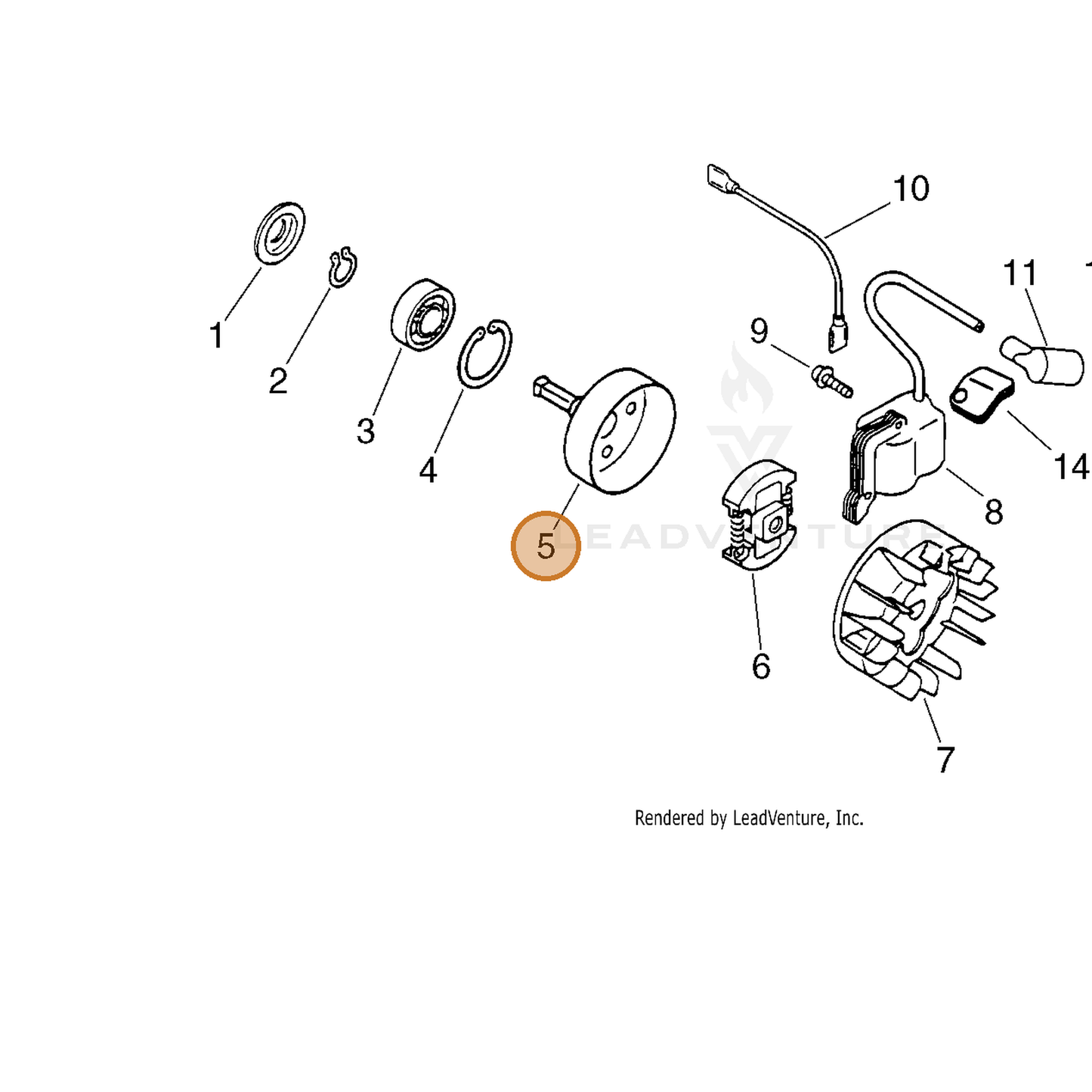 ECHO part 17500546730 — IPL diagram snippet (6x zoom, amber highlight)