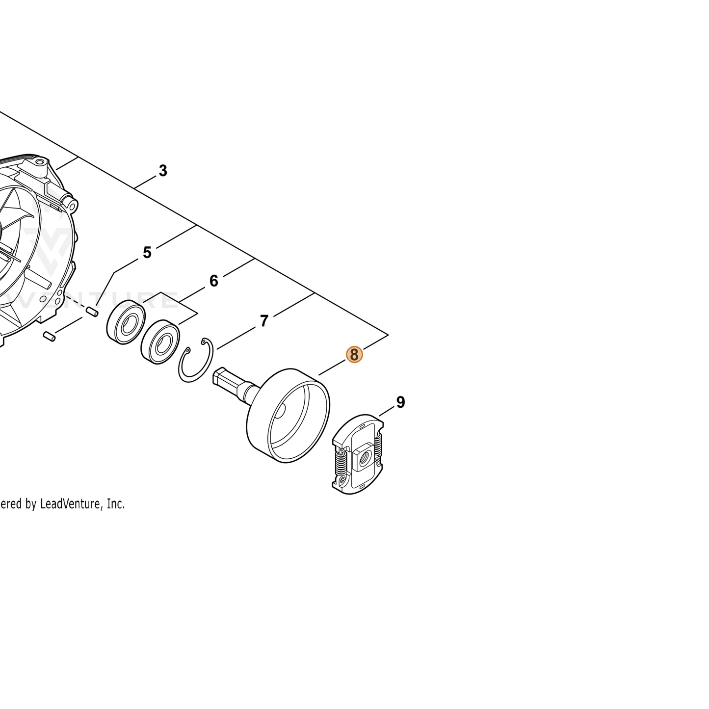 ECHO part 17500548931 — IPL diagram snippet (6x zoom, amber highlight)