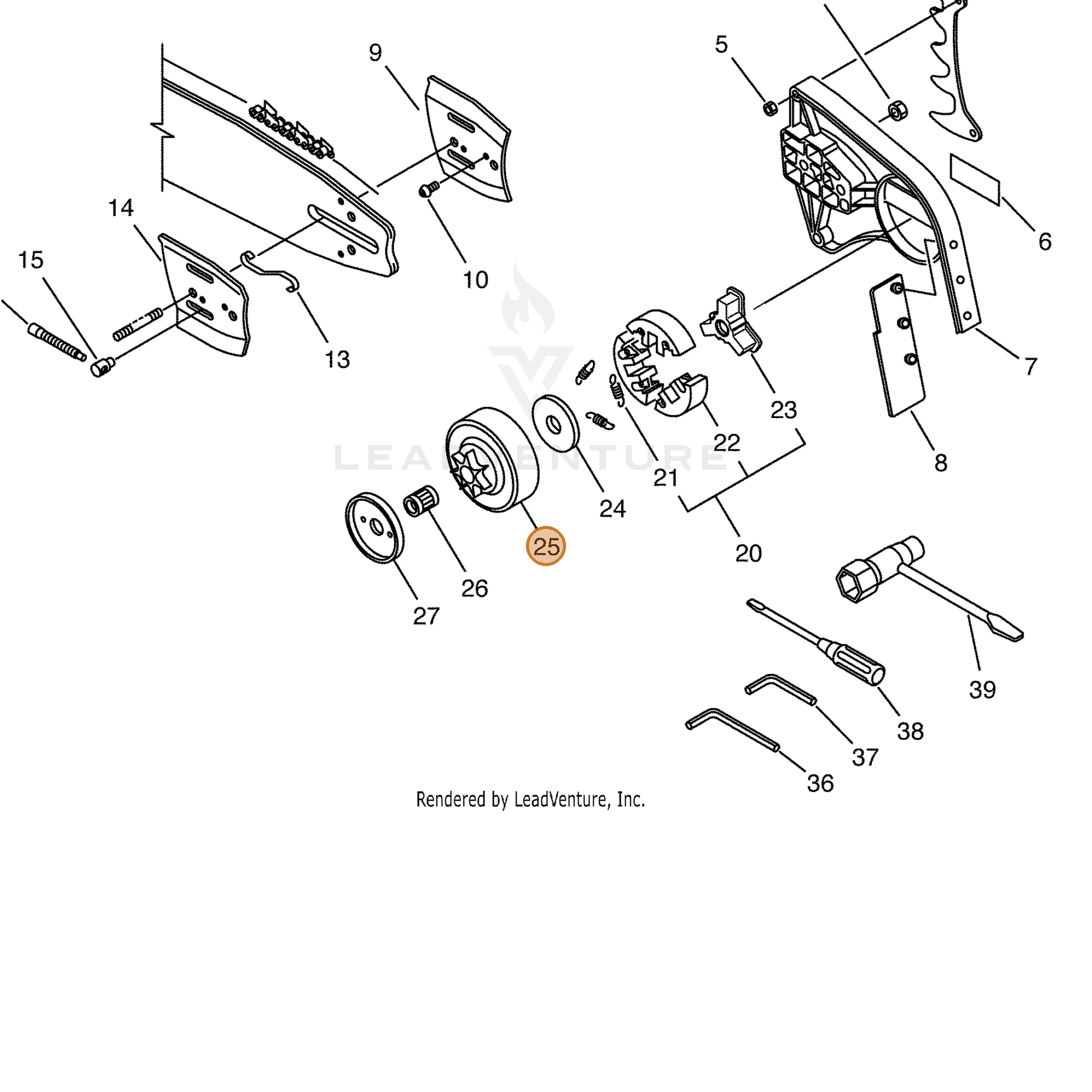ECHO part 17500660730 — IPL diagram snippet (6x zoom, amber highlight)