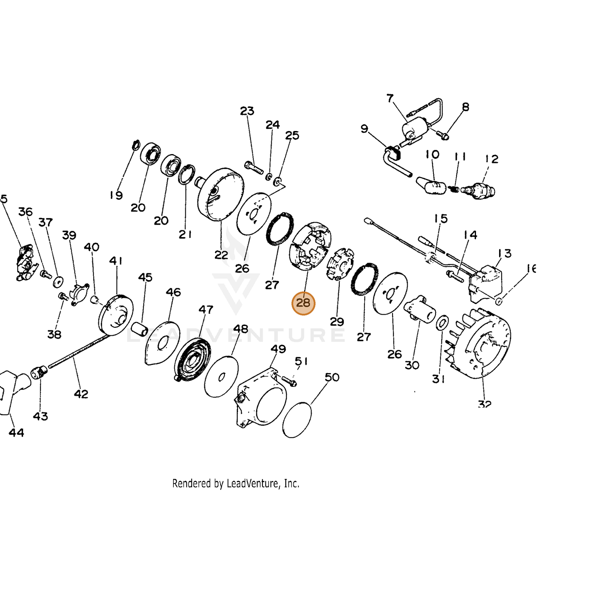 ECHO part 17500904231 — IPL diagram snippet (6x zoom, amber highlight)