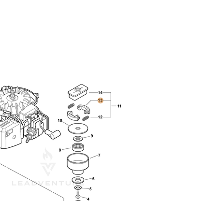 ECHO part 17500905131 — IPL diagram snippet (6x zoom, amber highlight)