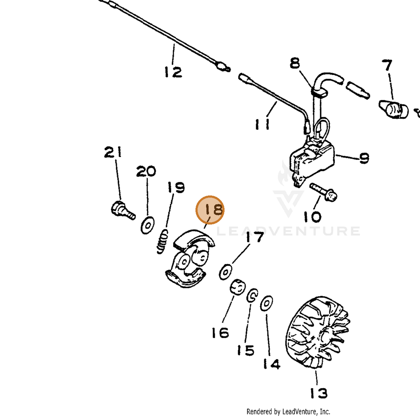 ECHO part 17500942231 — IPL diagram snippet (6x zoom, amber highlight)