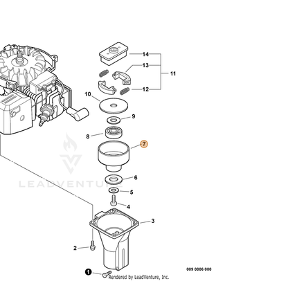 ECHO part 17501004635 — IPL diagram snippet (6x zoom, amber highlight)
