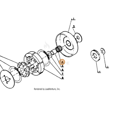 ECHO part 17501200230 — IPL diagram snippet (6x zoom, amber highlight)