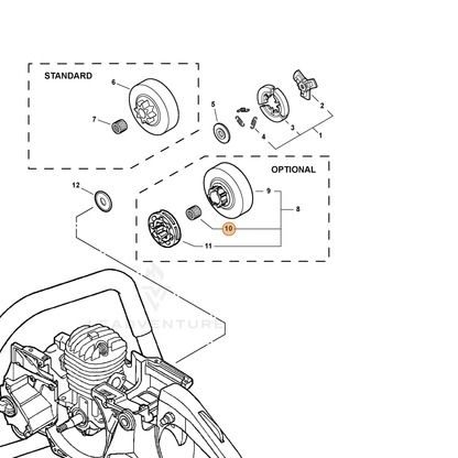 ECHO part 17501214630 — IPL diagram snippet (6x zoom, amber highlight)