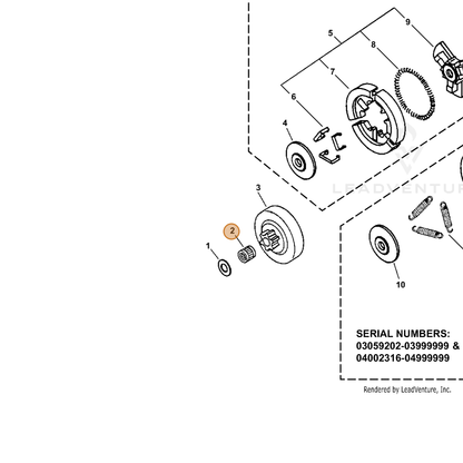 ECHO part 17501235630 — IPL diagram snippet (6x zoom, amber highlight)