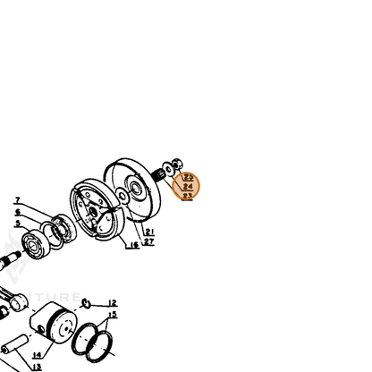 ECHO part 17501403930 — IPL diagram snippet (6x zoom, amber highlight)