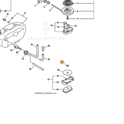 ECHO part 17501405360 — IPL diagram snippet (6x zoom, amber highlight)