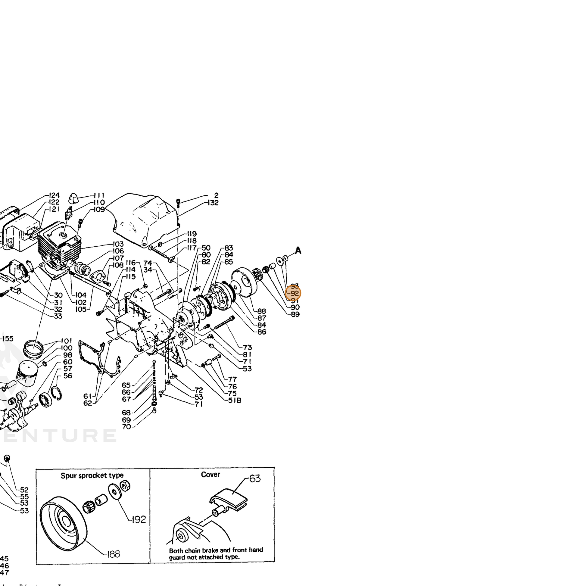 ECHO part 17501414730 — IPL diagram snippet (6x zoom, amber highlight)