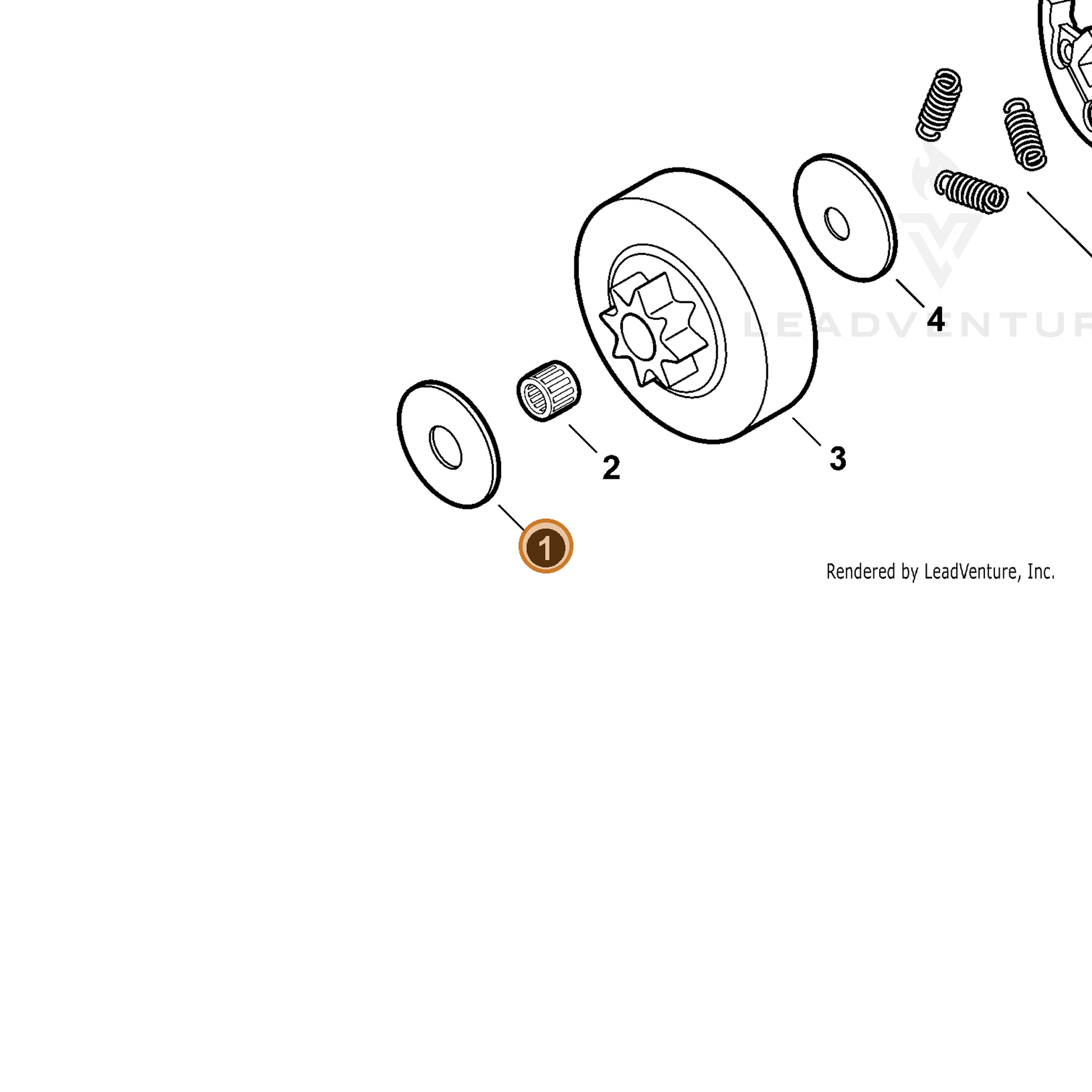 ECHO part 17501439131 — IPL diagram snippet (6x zoom, amber highlight)