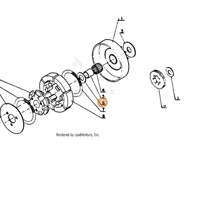 ECHO part 17501500230 — IPL diagram snippet (6x zoom, amber highlight)