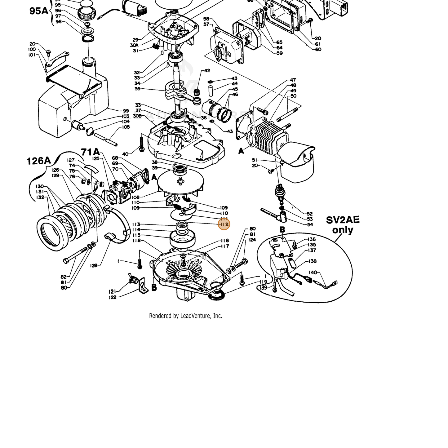 ECHO part 17501505020 — IPL diagram snippet (6x zoom, amber highlight)