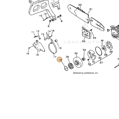 ECHO part 17501535430 — IPL diagram snippet (6x zoom, amber highlight)
