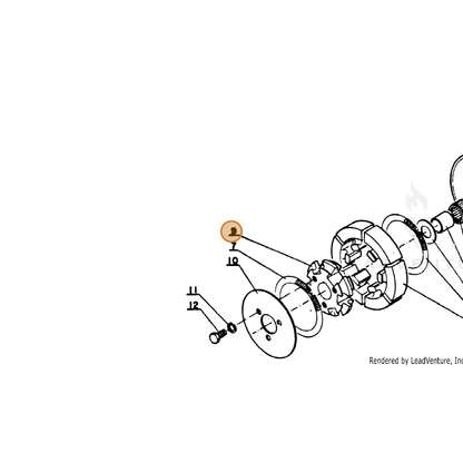 ECHO part 17501600330 — IPL diagram snippet (6x zoom, amber highlight)