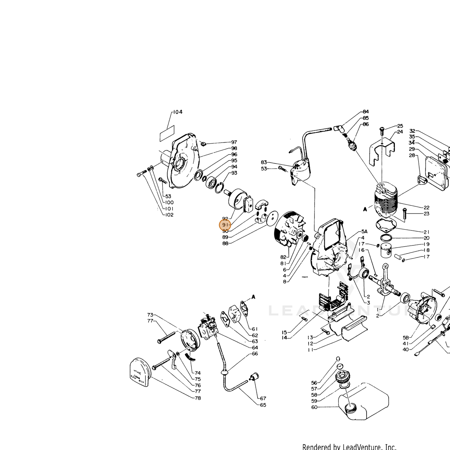 ECHO part 17501604920 — IPL diagram snippet (6x zoom, amber highlight)