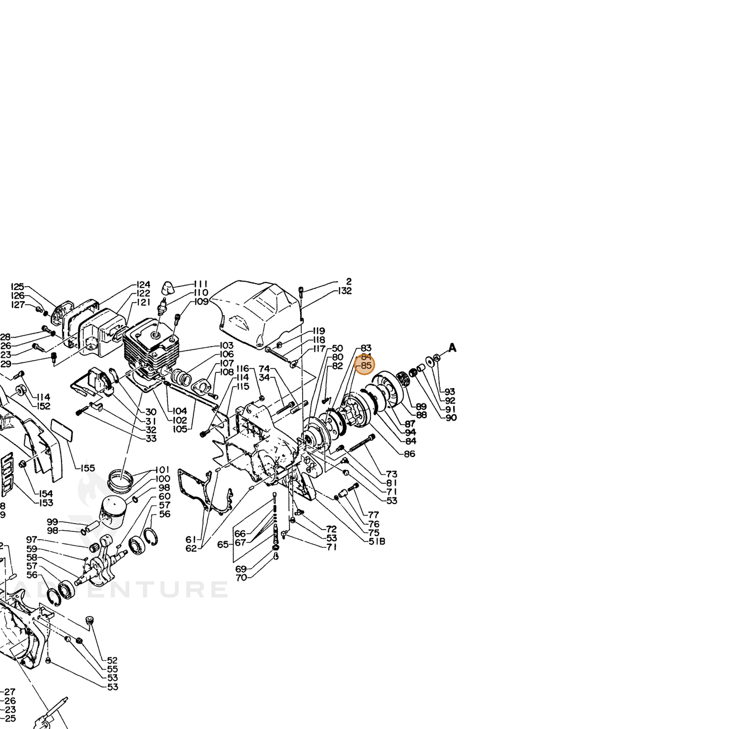 ECHO part 17501614730 — IPL diagram snippet (6x zoom, amber highlight)