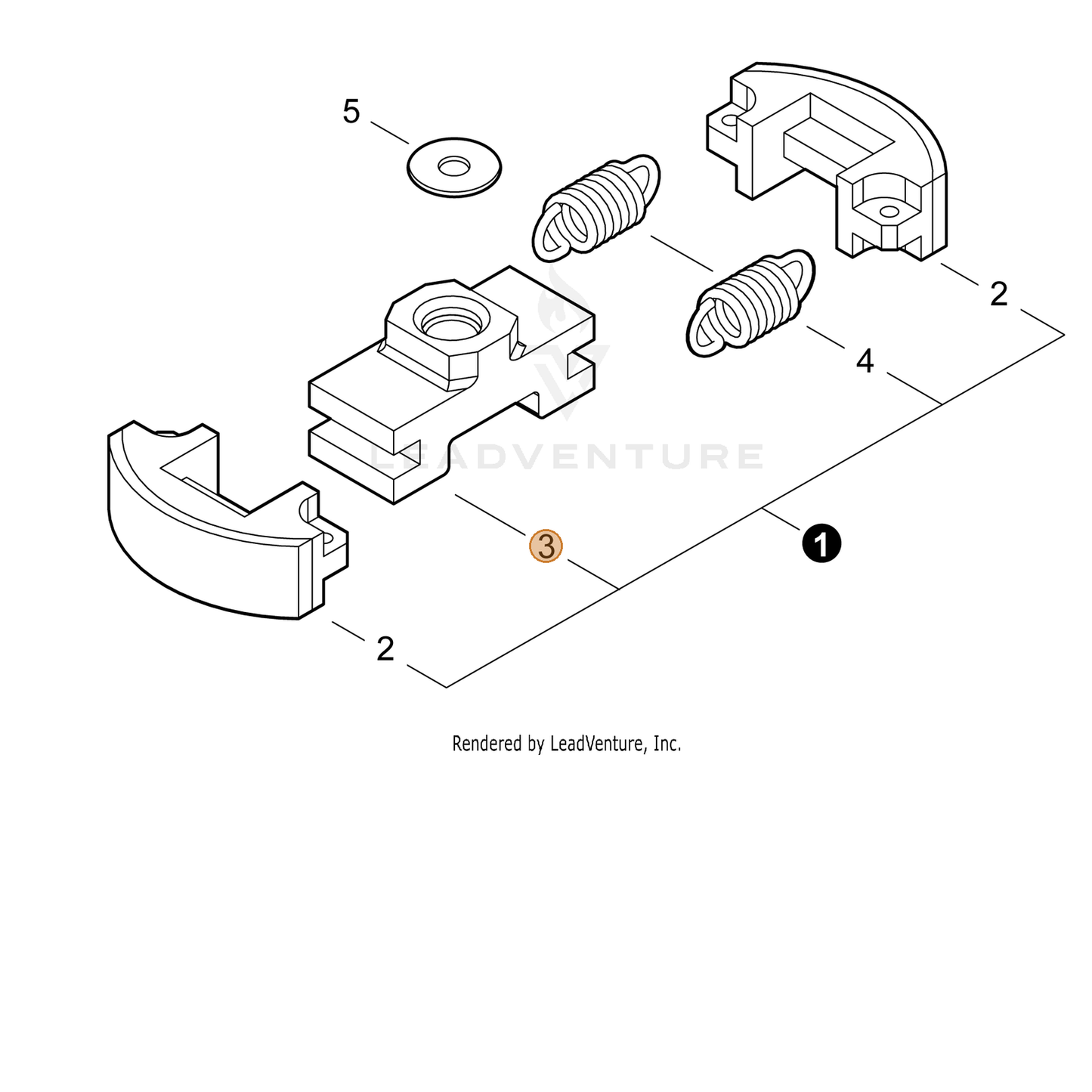 ECHO part 17501652130 — IPL diagram snippet (6x zoom, amber highlight)