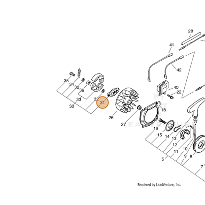 ECHO part 17501654430 — IPL diagram snippet (6x zoom, amber highlight)