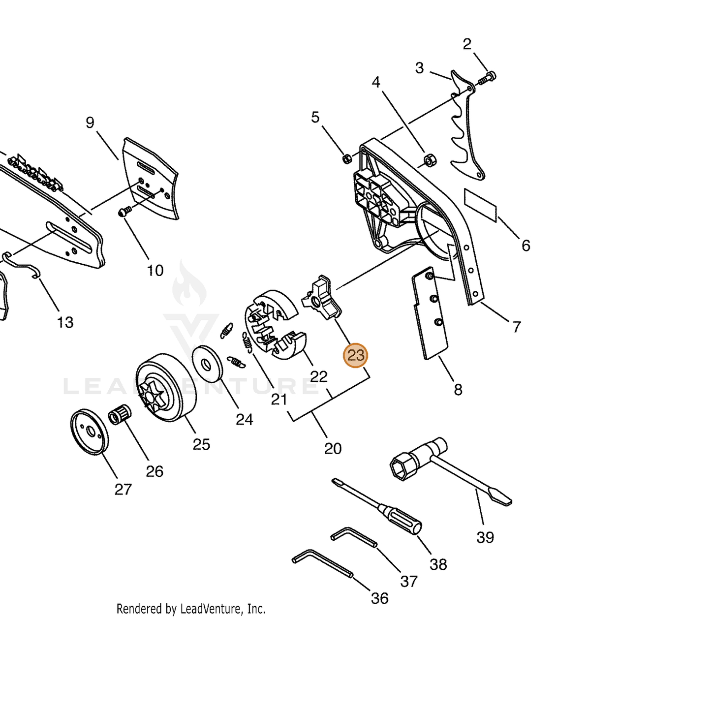 ECHO part 17501660730 — IPL diagram snippet (6x zoom, amber highlight)