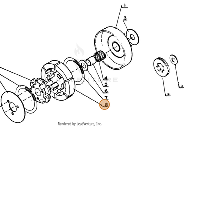 ECHO part 17501700230 — IPL diagram snippet (6x zoom, amber highlight)