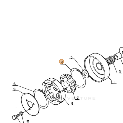 ECHO part 17501800230 — IPL diagram snippet (6x zoom, amber highlight)