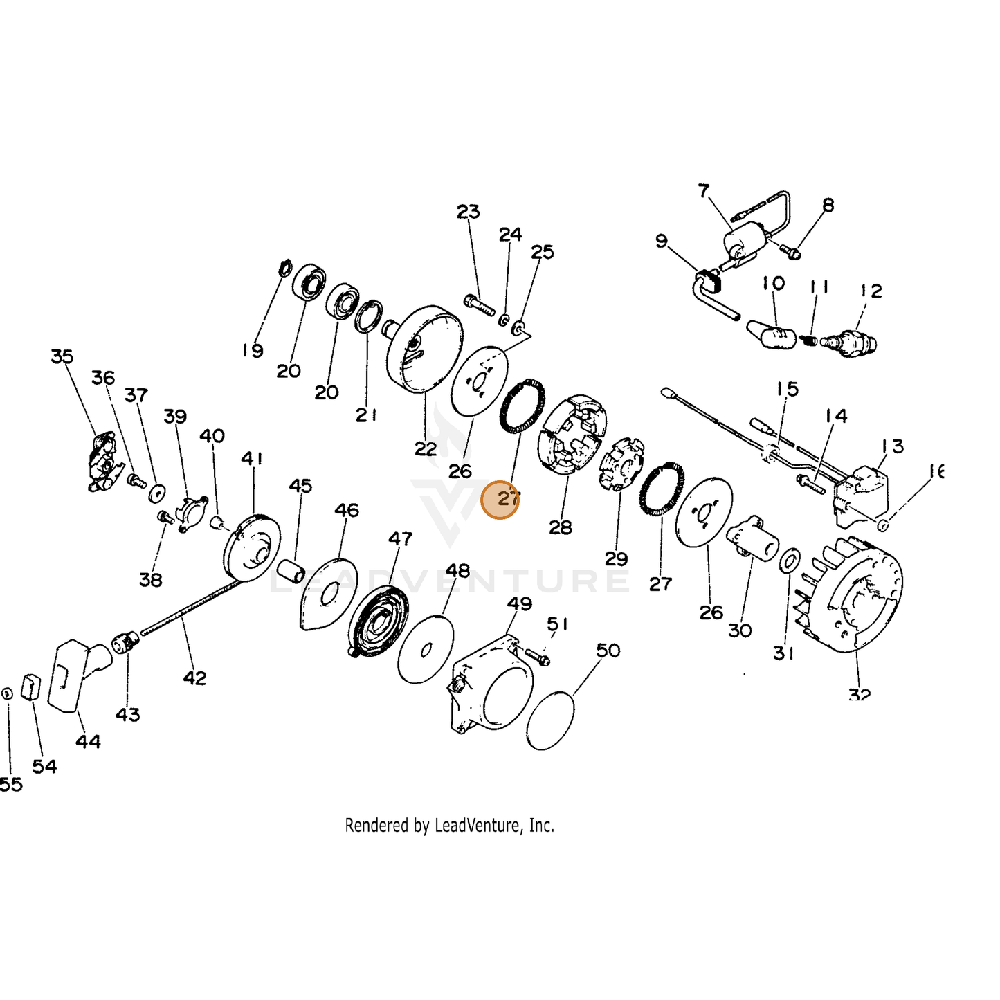 ECHO part 17501803330 — IPL diagram snippet (6x zoom, amber highlight)