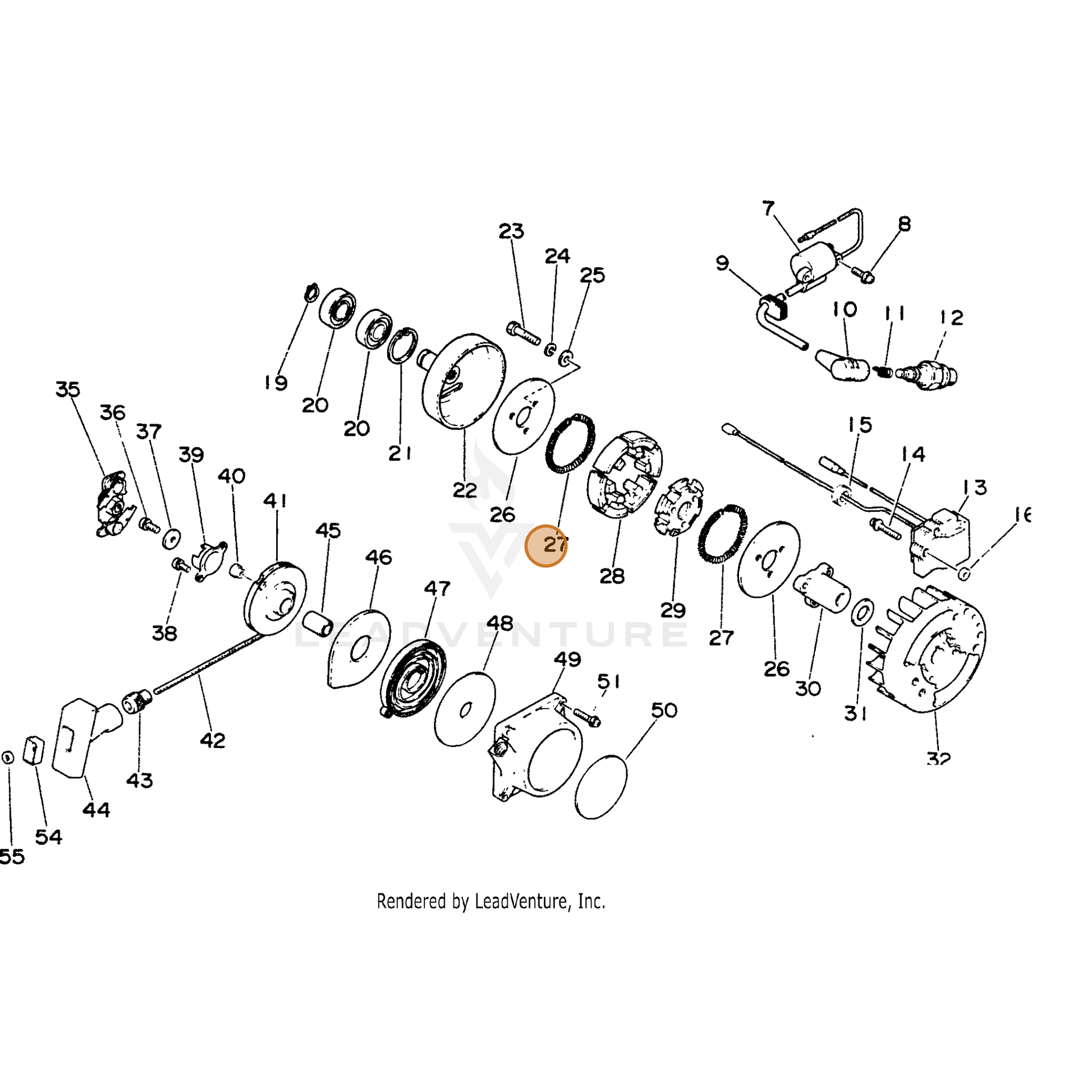 ECHO part 17501803330 — IPL diagram snippet (6x zoom, amber highlight)