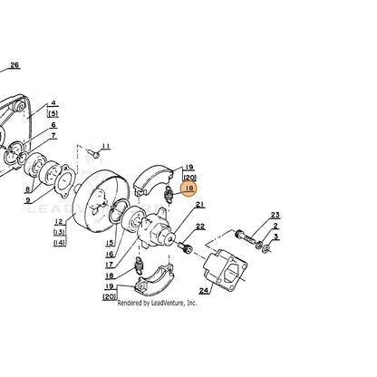 ECHO part 17501804130 — IPL diagram snippet (6x zoom, amber highlight)